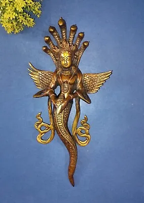Brass Medusa Wall Decor Statue Naag Kanya With Snake Crown Hanging Decor HK400 • $175