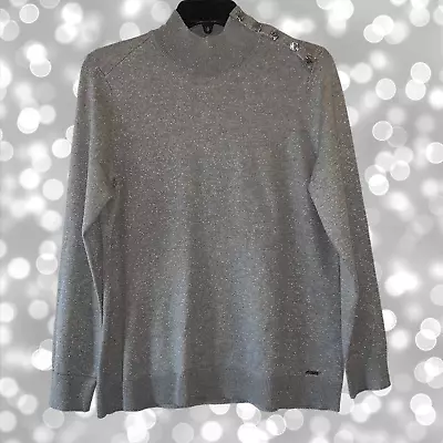 Calvin Klein Silver Mock Turtle Neck Sweater Size M • $33