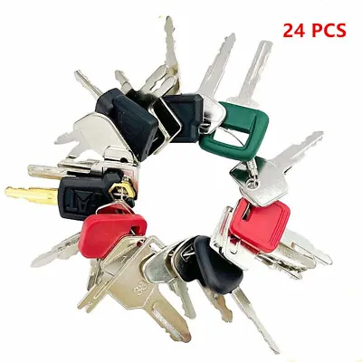 24 Heavy Construction Equipment Keys Set Cat Case Kubota Volvo JCB JLG Bobcat • $13.99