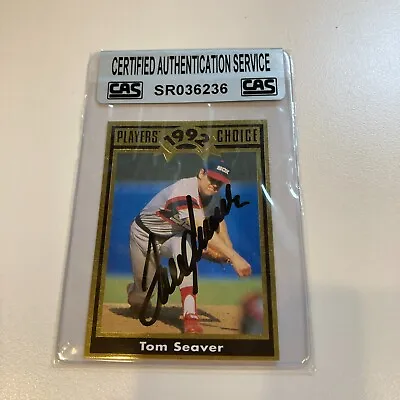 $49 • Buy 1992 Tom Seaver Players Choice Signed Baseball Card CAS Certified Auto