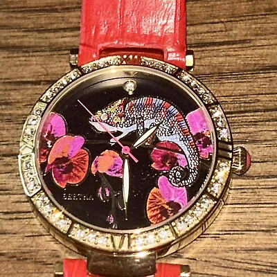 Bertha Floral Fish MOP Watch Women Gold Tone Bling Crystal • $33