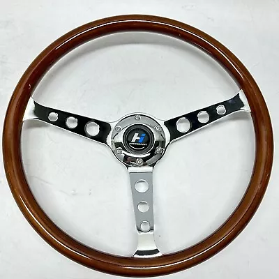 15  Wooden Silver Chromed Spoke 1.75  Deep Steering Wheel Classic Wood 6 Bolts • $73.99