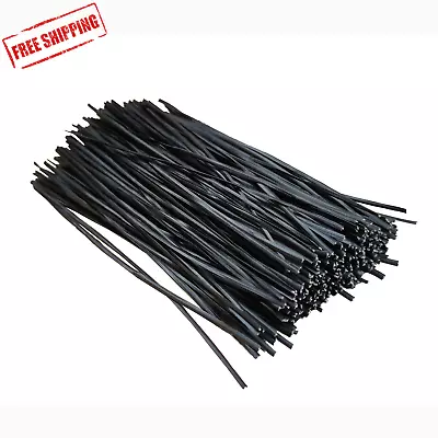 1000 Pcs 8 Inch Black Cable Twist Ties Plastic Twist Ties With Rugged Metal Inne • $20.29