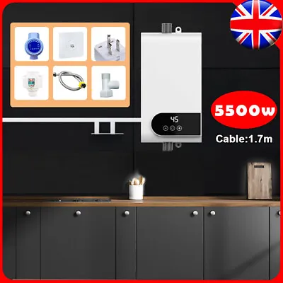 5500W Electric Tankless Instant Hot Water Heater Under Sink Tap 20-55°C Bathroom • £43.99