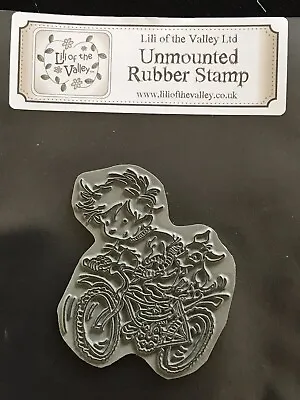Lily Of The Valley Unmounted Rubber Stamp - Riding My Bike Boy Bicycle Dog • £3.99
