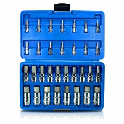 32pc Master Hex Bit Set SAE & Metric Socket Set Standard Allen 1/4 3/8 1/2 Inch • $30.95