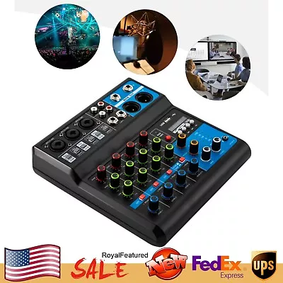 Pro 5-Channel Bluetooth Studio Audio Mixer Live Sound Mixing Console W/USB NEW • $47.51