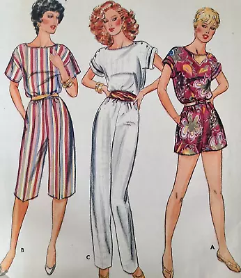 Uncut Vtg Butterick Sewing Pattern 4301 Loose Fitting Jumpsuit Romper Size 8 • $3.99