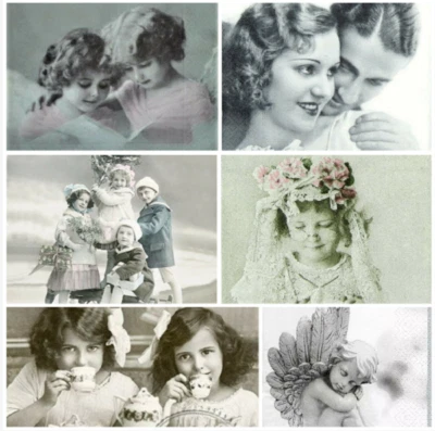 £2.79 • Buy 4x Decoupage Napkins Cherub Angel Old Movie Stars B&W Napkins Mix Packs Avail