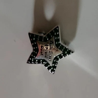 $59.94 • Buy Genuine Pandora Disney Tinkerbell Green Star Charm Green CZ 