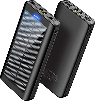 Portable Solar Power Bank 40000mAh Dual USB External Battery Charger LED Torch • $54.99