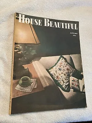 Vintage House Beautiful January 1947 Magazine Mid Century Modern Home Design • $12.99