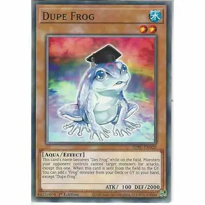 SDFC-EN022 Dupe Frog | 1st Edition Common YuGiOh Trading Card Freezing Chains • £1.60