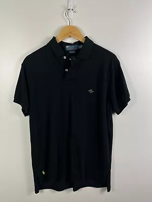 Ralph Lauren Polo Shirt Mens Medium M Casual Short Sleeve Black Shirt Button • $31.19