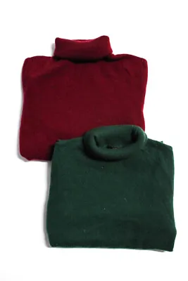 J Crew Womens Cashmere Turtleneck Sweaters Tops Green Size XS XXS Lot 2 • $42.69