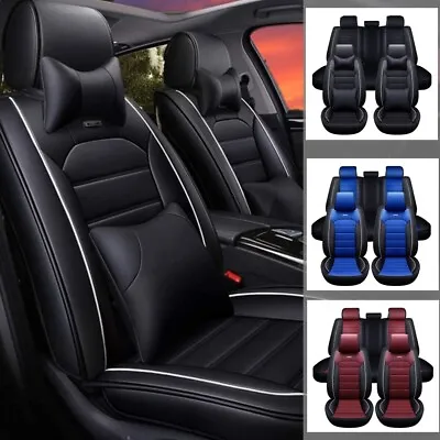 For Chevrolet Car Seat Covers Full Set Faux Leather 5-Seats Front Rear Protector • $84.90