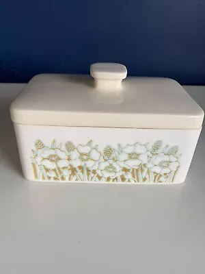 Vintage Hornsea Fleur Pottery Floral Butter Dish Retro Farmhouse Kitchen Lid • £15