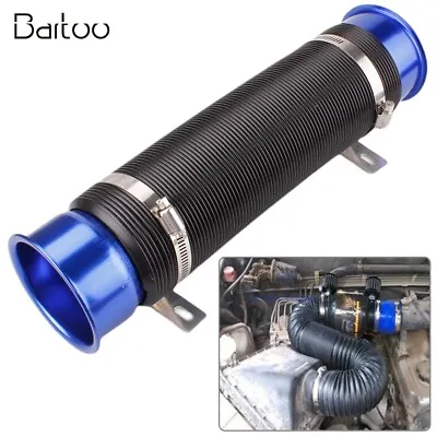 Universal 3'' Flexible Car Cold Air Intake Hose Filter Pipe Telescopic Tube Kit • $19.99