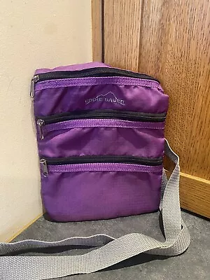 Eddie Bauer Purple 3-Zipper Nylon Crossbody Travel Bag/Purse - EUC • $10.50