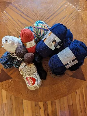 Mixed Yarn Lot 3 Lbs 12 Oz Acrylic & Wool Incl. Red Heart Elann Impeccable • $16.50