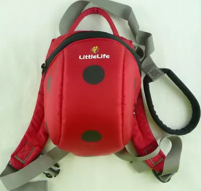LittleLife Toddler Backpack With Child Safety Rein Girls Boys Red Black(160) • £9.99