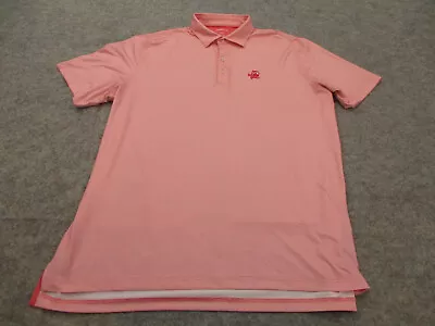 Johnnie O Polo Shirt Mens 2XL XXL Pink Polka Dot Short Sleeve Golfing Golf • $23.97