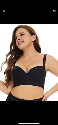 2 X Black Wide Strap Wide BackPlus Size Underwired Bras Brand New UK • £29.99