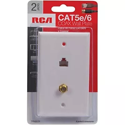 RCA Cat 5e/6 F Connector Wall Plate (TPH557R) • $31.44