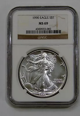 1990 - Silver American Eagle - NGC MS 69 • $34
