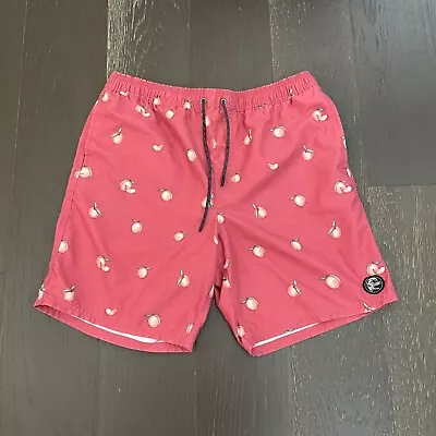 O'Neill Board Shorts Mens Large Red Fruit All Over Print Beach Surf Casual • $13.46