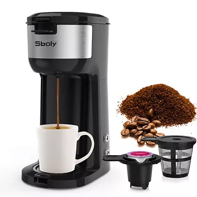Sboly Single Serve Coffee Maker K Cup & Ground Coffee Machine Compact Design • $54.99