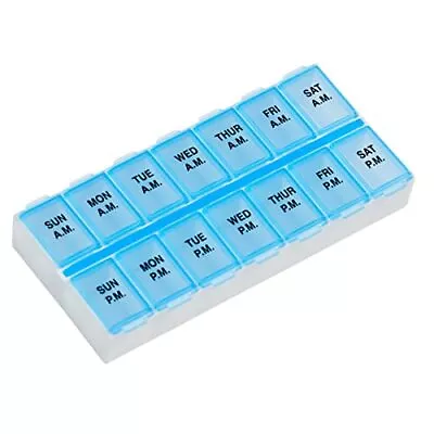 Weekly (7-Day) AM/PM Pill Organizer Vitamin Case And Medicine Box Medium C... • $9.99