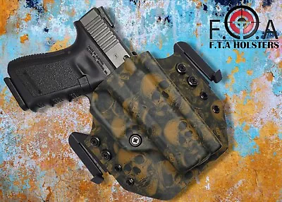 Outside The Waistband Holster Skull On Coyote Brown W/ Adjustable Retention • $68