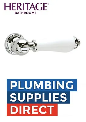 * Traditional 1/2  Heritage Toilet Cistern Lever / Ceramic White & Chrome CPC00 • £15.50