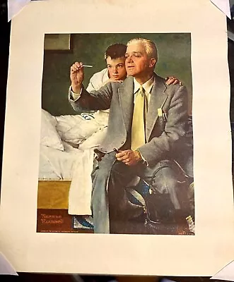 VTG Norman Rockwell Litho Print  The Temperature  The Upjohn Company Series 1960 • $6.99