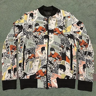 ZARA Euro Inspired Pop Art Womens Bomber Jacket Size Small • $8