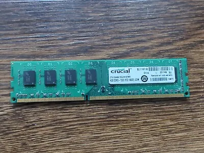Crucial PC3-10600 4 GB DIMM 1333 MHz PC3-10600 DDR3 SDRAM Memory (CT51264BA1339) • $5