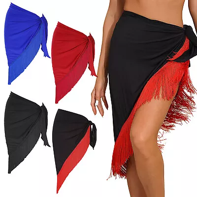 Women Tassel Latin Dance Skirt Samba Salsa Tango Dancing Fringed Hip Scarf • $17.35