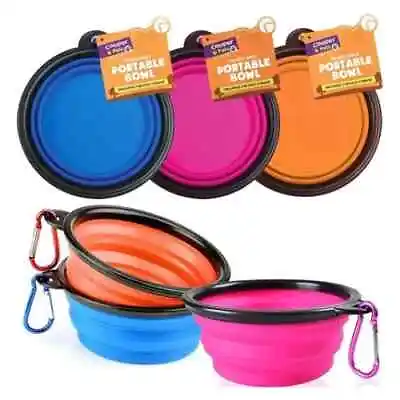 Pet/Cat/Dog/Puppy Portable Bowl Collapsible Food Water Feeding Silicone Bowl • £2.87