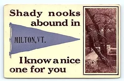 MILTON VT Vermont ~ C1910s ~   SHADY NOOKS ABOUND   PENNANT/ View  Postcard • $6.98