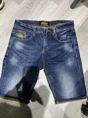 £5 • Buy Men's Boys Superdry Black Denim Shorts Size 30’ Waist - USED