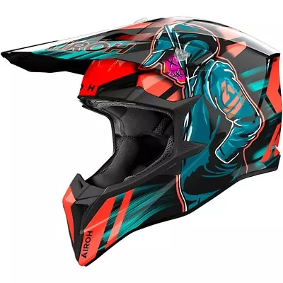 AIROH WRAAAP Cyber Gloss Orange Motocross MX Helmet HAWRA1077 Size 2X-Large • $180.69