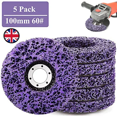 5Pc 4  Poly Strip Disc Abrasive Wheel Paint Rust Removal Cleaner For Rotary Tool • £14.39