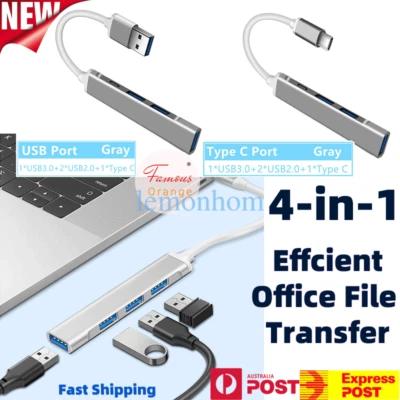 $9.99 • Buy USB C HUB 3.0 Type C 4-Port Multi-Splitter OTG Adapter For Android Mac Laptop PC