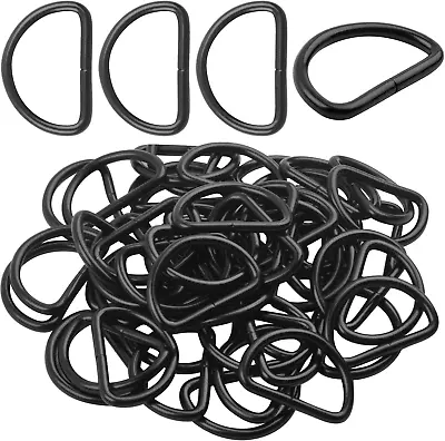 BronaGrand 50pcs 1 Inch Metal D Rings Buckles For Straps Ties Belts Bags Black • $12.93