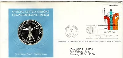 $7.50 • Buy United Nations Sterling Silver Proof Commemorative Medal, World Health Day
