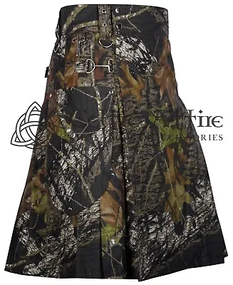 Men's Scottish Jungle Hiking Utility Kilt - Cotton Hunting Tactical Camo Kilt • $83.77