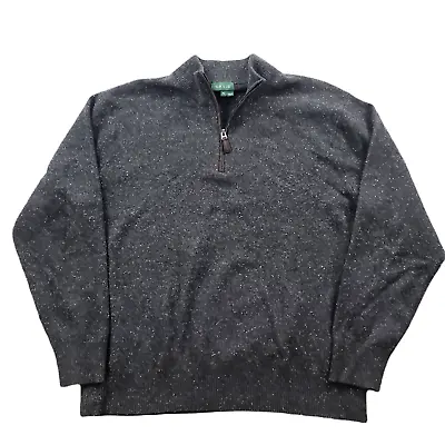 Orvis 1/4 Zip Wool Sweater Mens XL Grey Heather Work Chore Outdoors Fish Hunt • $33.49