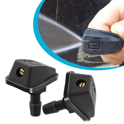 $5.18 • Buy 2Pcs Black Car Windscreen Water Spray Jets Washer Nozzles Universal Accessories