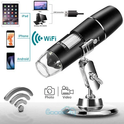 1600X 1000X WiFi Digital Microscope HD Camera LCD 1080p Coin Magnifier W/ Light • $32.63